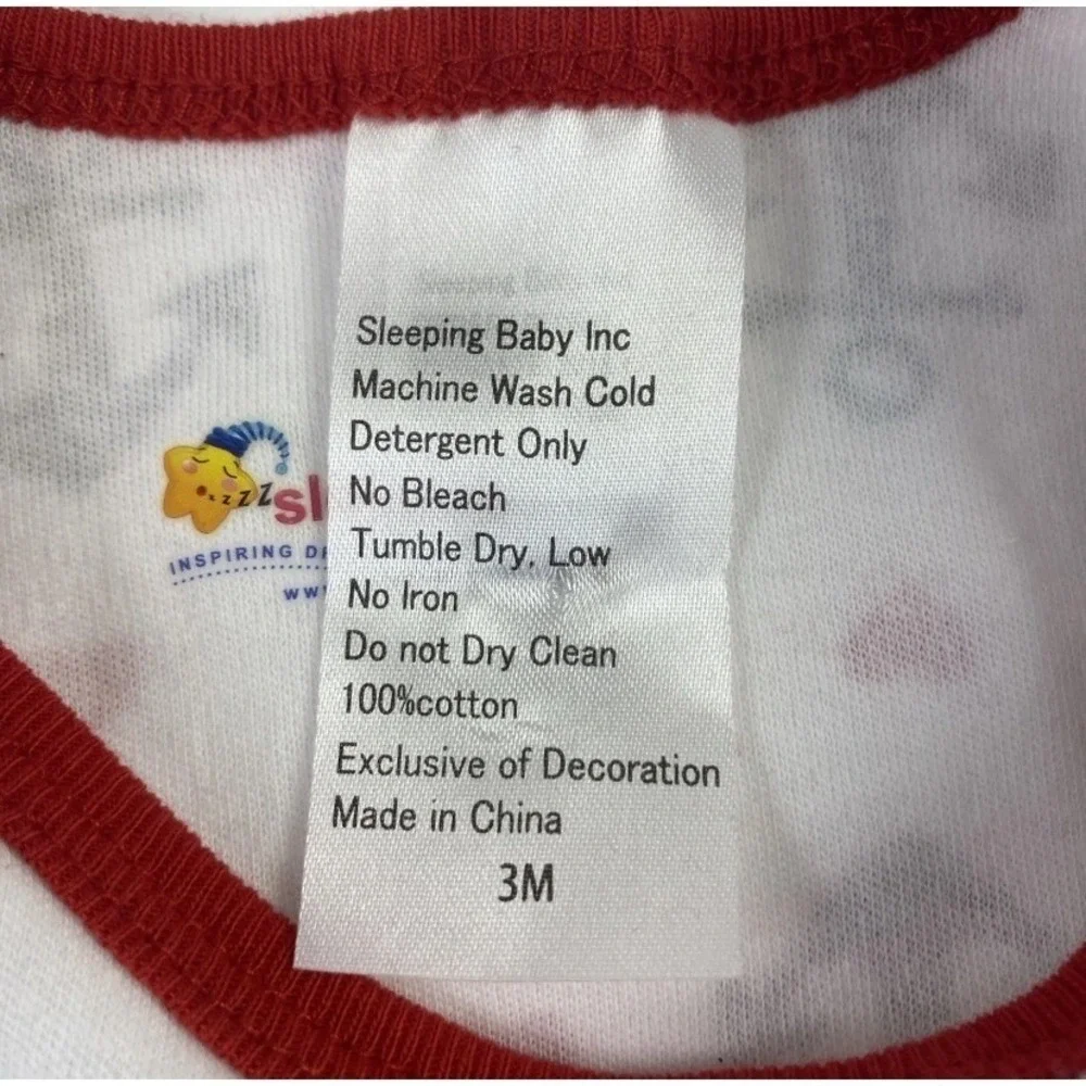 Sleeping Baby Bodysuit Pants Set Kids 3M Red White Nautical Anchor Ship Wheel